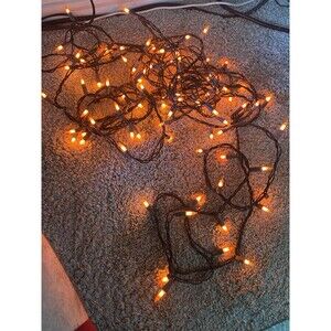 Set of 2 Orange Halloween String Mini Lights 100 Count Each - 200 Total